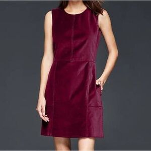 Gap Tall Sleeveless Burgundy Velvet Mini Dress